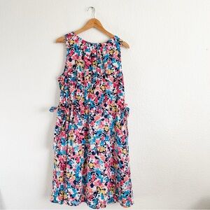Juicy Couture Size XXL Bright Floral Cinched Waist Sleeveless Dress